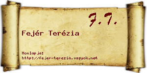 Fejér Terézia névjegykártya
